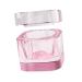 Folpus Nail Art Glass Dish with Lid Bowl Cup Holder Nail Art Tools Pink