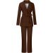Women's Brown Business Suit Set | Slim Fit Blazer & Pants | Office Outfit for Work | Large Size - Buy Online on SooperMarket.com