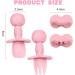 Vicloon Baby Fork and Spoon Set - Silicone Self Feeding Utensil for Infant, Easy Grip Toddler Cutlery Kit - Baby Weaning Spoon for Children - First Led Training - Light Blue-Pink (4pcs) - Buy Online on SooperMarket.com
