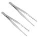 Hegebeck Stainless Steel Tweezers 140mm 304 Multi Purpose Straight Tweezer for Facial Ingrown Hairs Splinter Remover Plants Daily Beauty Tool with Bent Tip 2pcs