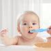 Vicloon Baby Fork and Spoon Set 4Pcs Silicone Spoon Baby Weaning Spoon Set Self Feeding Utensil Easy Grip Soft Baby Spoon Toddler Cutlery Kit for Infant Toddler Children First Led Training Weaning Blue/Green/Grey/Khaki - Buy Online on SooperMarket.com
