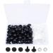 ARTCXC 50Pcs 15mm Black Solid Plastic Safety Eyes Craft Eyes with Washers for Doll  Puppet  Plush Animal DIY Making
