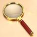 70mm 10X Handheld Magnifying Glass Shatterproof Reading Magnifier Real Glass Magnifying Lens with Imitation Mahogany Handle for Science Reading Book Inspection - Buy Online on SooperMarket.com