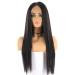 SHIYID Synthetic Hair Lace Front Wigs For Women Natural Black Color Long Straight Lace Wig Middle Part