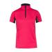 HORZE Kids' Short Sleeved Technical Moisture-Wicking Equestrian Horse Riding Sun Shirt | Mesh Under-Sleeves, UV Protection Pink/Peacoat Dark Blue US X-Large (EU 158-164)