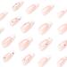 Justotry 24 Pcs Pearls Short False Nails Stiletto Beige French Press On with Diamante - Nail Art for Women - Buy Online on SooperMarket.com