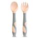 Baby utensils spoon with travel suitcase spoonful fork set with suction cup for toddler child gripped heat -resistant flexible soft perfect self -learning learning spoon children's cutlery from 1 year of pink