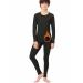 Youth Boys' Thermal Underwear Set Compression Shirt Leggings Sports Tights Fleece Lined Pants Big Kids' Base Layer Shirts/Pants Set (Fleece Lined) X-Large