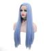 SHIYID Sky Blue Long Synthetic Lace Front Wig - Heat Resistant Silky Straight Fiber Hair for Women | Best Quality International Shipping - Buy Online on SooperMarket.com