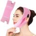 Airfish V Line Lifting Mask Double Chin Reducer with Chin Strap for Women Double Chin Eliminator Face Lift Chin Mask Lift Prevent Sagging V Shaped Slimmer (Pink)