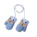 AIDIER Baby Winter Mittens Knitted Gloves with Fleece Lined Hang Neck Mittens for Baby Boyes Girls 0-3 Years Blue