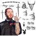 Post Malone Face Temporary Tattoos Set for Halloween Costume - Skin Safe 1 Sheet - Buy Online on SooperMarket.com