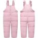 Kids Winter Puffer Jacket and Snow Bib Pants 2-Piece Snowsuit Set | Hooded Down Coat & Snow Pants Outfits | 4-5 Years - Pink - Buy Online on SooperMarket.com