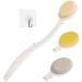 LFJ 3 in 1 Back Bath Brush Set for Shower, 19" Long Handle Body Brush, Bath Sponge and Pumice Gentle Exfoliation and Improved Skin Health, Suitable for Men and Women Nylon soft brush