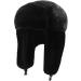 Peicees Winter Ushanka Trapper Hat with Earflaps - Unisex Black Winter Hat for Adults and Kids - Buy Online on SooperMarket.com