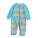 BONVERANO Baby Boys Swimsuit Toddler Bathing Suit Full-Length Zipper One Piece Swimwear with UPF 50+ Sun Protection 2-3 Years Stripe 3