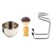 Razor brush set rich foamed multifunctional ridge-free shaving soap foaming mug with bracket bar cleaning tool bathroom accessories silver