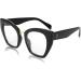 FEISEDY Oversized Blue Light Blocking Glasses for Women - Retro Cateye Computer Glasses B4107 - Black 65cm - Shop Internationally - Buy Online on SooperMarket.com