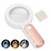 Magnifying Glass with 18 LED Lights 30X Handheld Large Magnifying Glass with 3 Modes Illuminated Magnifier Glass for Seniors Read Coins Stamps Map Inspection -with a Lens Cloth (Rose Gold)