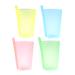 MAGICLULU 4Pcs Cup with Built in Straw Plastic Water Sippy Cups Containers Milk Straw Drinking Cups for Kids (Random Color)