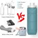 20oz Dark Green Collapsible Water Bottle | Leakproof & Reusable | BPA-Free Silicone | Portable for Gym, Camping & Travel - Buy Online on SooperMarket.com
