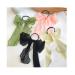 Chiffon Bow Hair Ties Set - 6 Ribbon Scrunchies for Women and Girls - Buy Online on SooperMarket.com