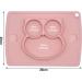 Qshare Toddler Plate | Portable BPA-Free Silicone Suction Plate for Kids | Dishwasher & Microwave Safe | 11x8x1 inch | Cream Pink - Buy Online on SooperMarket.com