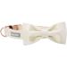 Lionet Paw's Wedding Dog Collar - Comfortable Silk White Collar with Removable Fly for Medium Dogs (34-55cm) | International Shipping - Buy Online on SooperMarket.com