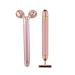 2Pcs Face Massagers Tighten Skin Increase Skin Metabolism Zinc Alloy T-shaped Vibrating Facial Rollers for Ladies Rose Gold