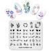 KADS New Nail Stamping Plate Flower Nature Nail Art Stamp Template DIY Image Template Manicure Stamping Plate Stencil Tools (FL044)