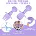 Vicloon Baby Fork and Spoon Set - 4Pcs Silicone Self Feeding Utensil for Infant, Toddler Cutlery Kit - Purple-Pink Color, Easy Grip, Ideal for Baby Weaning and Training - Buy Online on SooperMarket.com