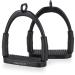 Equinate safety bars Manchester 10cm black matt - with anti -slip tread made of rubber - stirrup for adults and children - relieves the ankles - 2 pieces