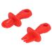 Silicone spoons silicone-spoon fork chewable food-safe soft self-dusher LED female to relieve anxiety (red)