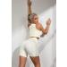 QINSEN Seamless Ribbed Workout Set for Women - Sport Bra & High Waist Shorts - Medium Beige - Buy Online on SooperMarket.com