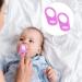 2 Pcs Silicone Dummy Clip Adapter Set for Button-Style Pacifiers - Purple - Buy Online on SooperMarket.com