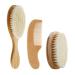 KALLORY Goat Healthcare Soft Hair Gift Wood Bristles Comb Cleaning and Exfoliating Children Infant Massage Body Wooden Scalp Kit with Hairbrush Handle Brushes Kids Toddlers Washing Brush