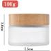 1PC 100ml/3.5oz Empty Frosted Glass Cream Jar with Wood Grain Lid Refillable Travel Makeup Cosmetic Face Lotion Cream Emulsion Container Bottle Storage Pot with Inner Linner - Buy Online on SooperMarket.com