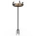 EfuturTime bird drinks standing made of metal 30 x 90 cm bird bath garden large feed shell with height adjustable stands for birds bird drinks winterproof frost -proof black