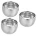 Beaupretty 3st foam foam for shaving foam Professional shaving shell men shaving cup beard kits for men hairdresser shaving cup shaving double-walled stainless steel cup of clean man 8.2x5.8cmx3pcs silverx3stk