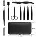 Holesto 8-Piece Eyebrow Tweezers Set - Precision Plucking Tools with Eyebrow Pencil Brush Scissors & Case - Perfect for Flawless Brows - Buy Online on SooperMarket.com