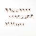 24PCS Gold Glitter Marble Square Press On Nails - Medium False Acrylic Nails for Women - Brown Full Cover Stick On Nails - Buy Online on SooperMarket.com