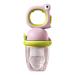 Jomewory forage station for fruit bite ring with a spiral for babies - bite ring for babies to train the coordination of the hands eyes and the mouth of the baby pink