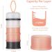 Vicloon Baby Milk Powder Dispenser 4-Layer Portable Storage Container - Gray & Pink | Stackable Pots for Kids Snacks, 120ml per Layer - Buy Online on SooperMarket.com