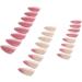 LADYING 24 Pcs Almond Fake Nails Short Peach Pink with White Flower Designs - French False Nails Set for Women - Buy Online on SooperMarket.com