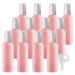 ZEOABSY 12 Pieces 100 ml Pink Lotion Bottles with White Pump 100ml Empty PET Plastic Lotion Pump Bottle Cosmetic Gel Travel Container for Cosmetic Make up Cleaning + 2 x Funnel Pink 100ml