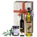3Tlg Greek olive oil gift set |Bio vinegar |Extra Native olive oil |Black Tapenade |Gift box with wood look and loop |Aristos (olive oil vinegar & tapenade)