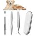 3PCS Tick Remover Tool Set Stainless Steel Tick Remover for Dogs Cats Horses Safe Tick Remover Kit for Pet Including 1 Double-sided Tweezer 1 Tick Hook 1 Tick Tweezer Iron Box Christmas Gift