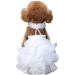 DELIFUR Dog White Wedding Dress Bride Princess Fashion Skirts Party Outfit for Dogs for Small Medium Dog Cat(L) Large White