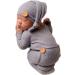 Newborn Baby Photo Shoot Props Crochet Outfit Set - Gray Long Tail Hat and Pants | Photography Accessories for Boys and Girls - Buy Online on SooperMarket.com