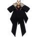 Lijun Vintage Ribbon Bowtie for Women | Big Bowknot Necktie with Bee Crystal Brooch | International Shipping Available - Buy Online on SooperMarket.com